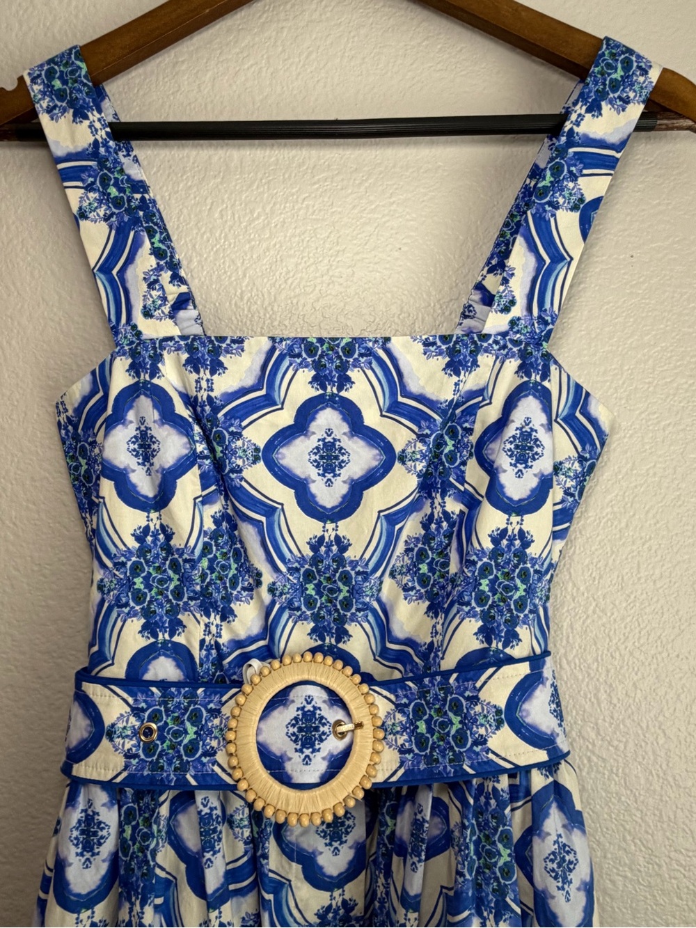 Cara Cara Candace Cotton Belted Midi Dress Mediterranean Coastal | XS - Picture 4 of 9